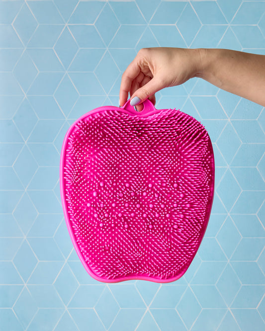 Hands free shower foot scrubber for everyday foot hygiene